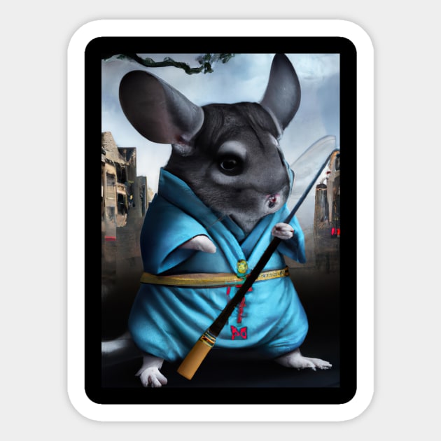 Chinchilla in a ninja costume Sticker by maxcode